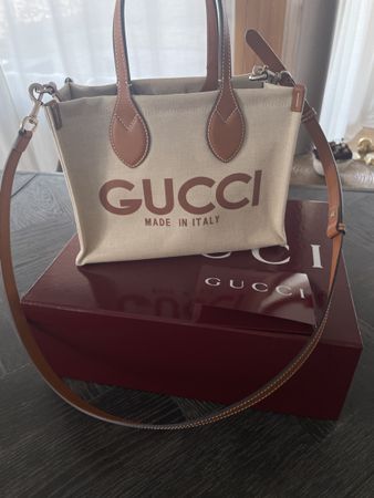 Gucci Tasche Tote Bag Canvas Leder neu mit Quittung