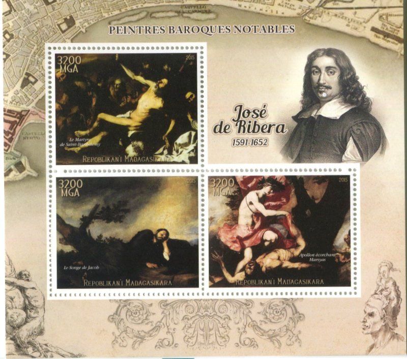 Alle Briefmarken: Block "Malerei. José de Ribera". Madagaskar – Neu und originalverpackt aus Basel von Butsch5