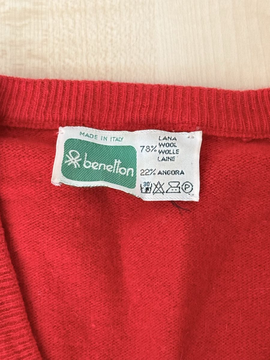 Benetton Maglioni & Felpe: Benetton roter Wollpullover - Grösse 34/36 – Nuovo (secondo la descrizione) da Neerach venduto da lar_tkp2 1