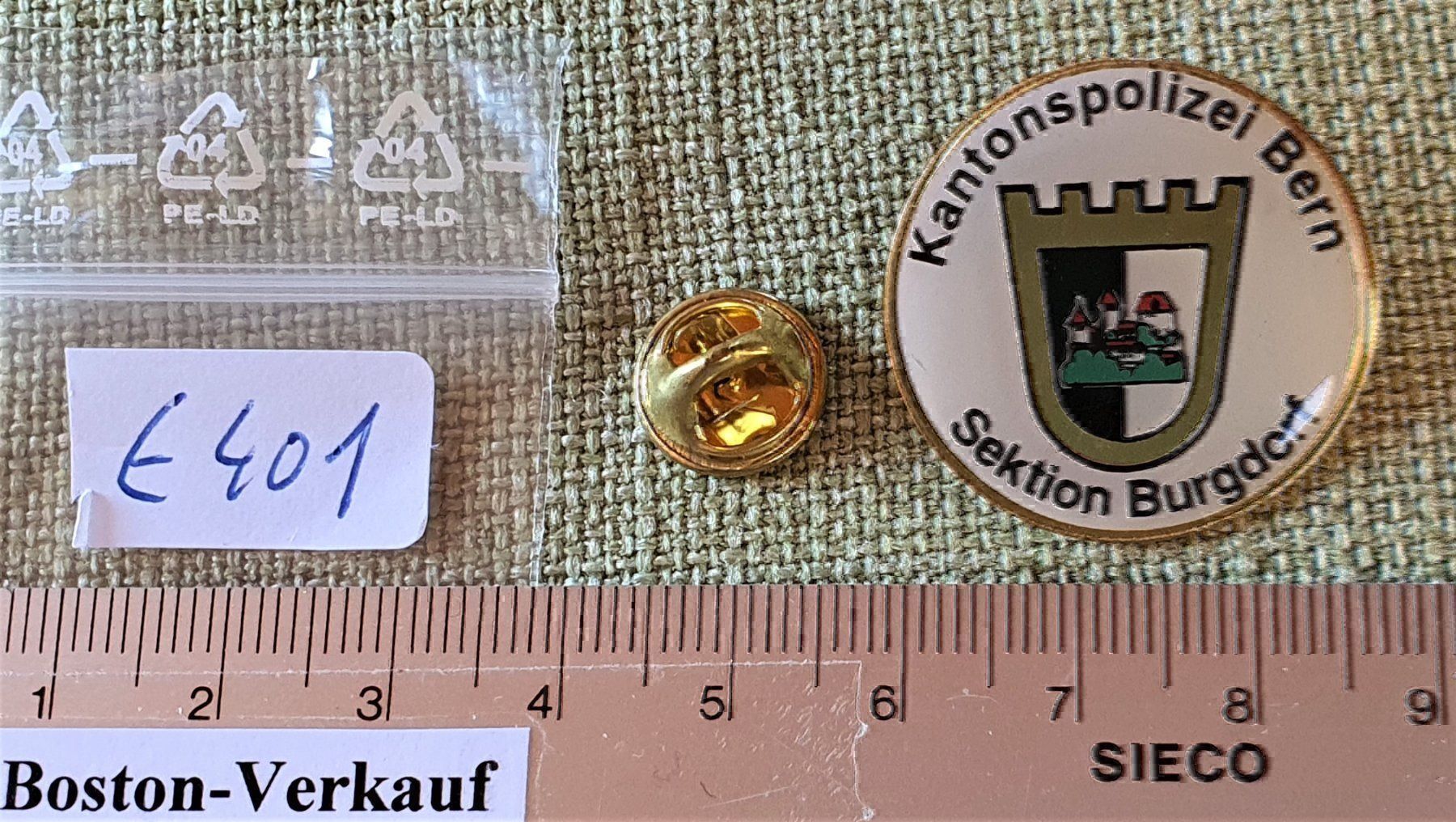 Placchette & Badge: E401 - Pin Kantons Polizei Sek. Burgdorf – Usato da Reinach BL venduto da Boston-Verkauf 2