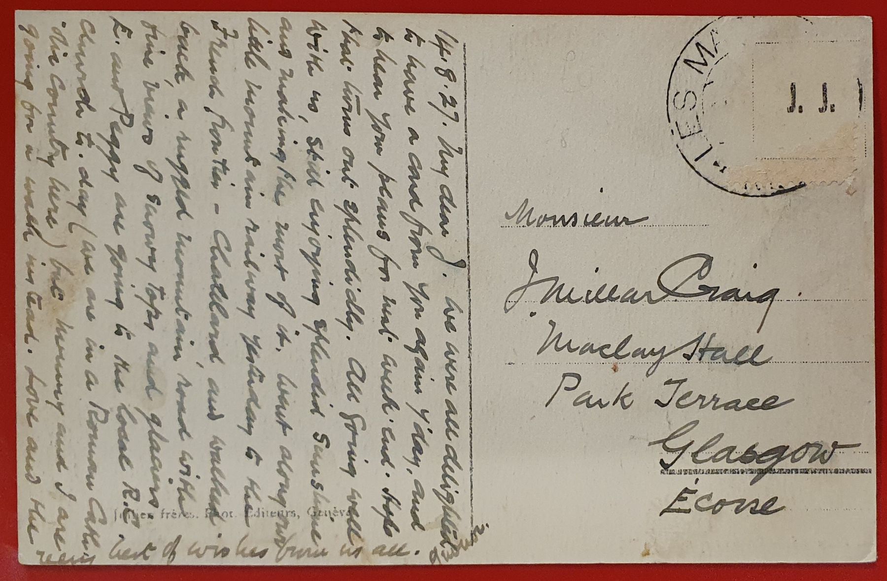 Cartoline postali: Les Marécottes 1927 - Strassenpartie – Usato da Kreuzlingen venduto da Rschweiz1 1