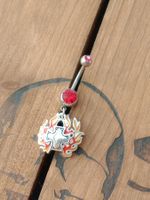 Bauchnabelpiercing mit Flammen-Motiv, neu 🔥
