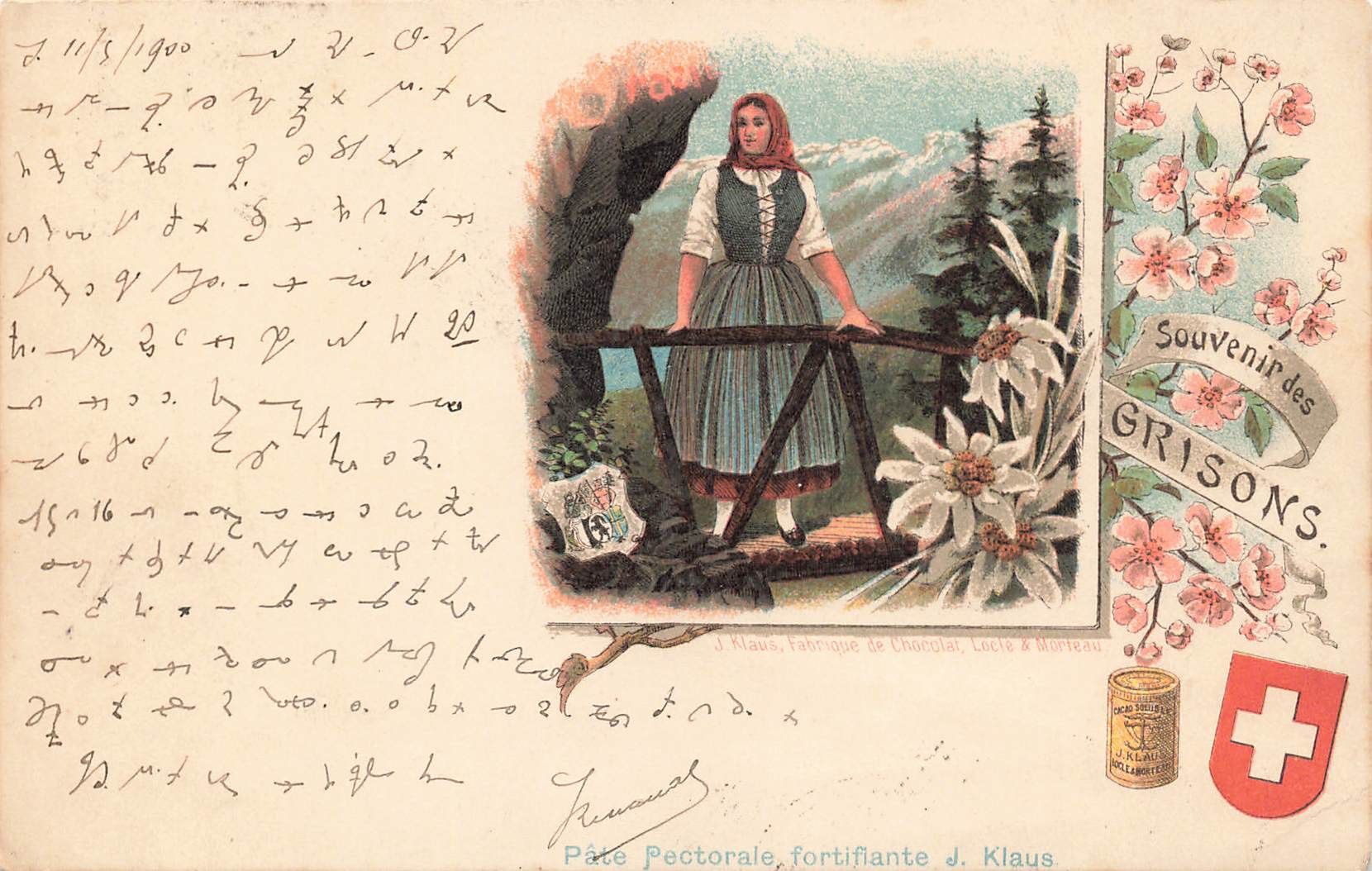 Cartoline postali: Graubünden GR Tracht Litho – Usato da Biasca venduto da Blenio71