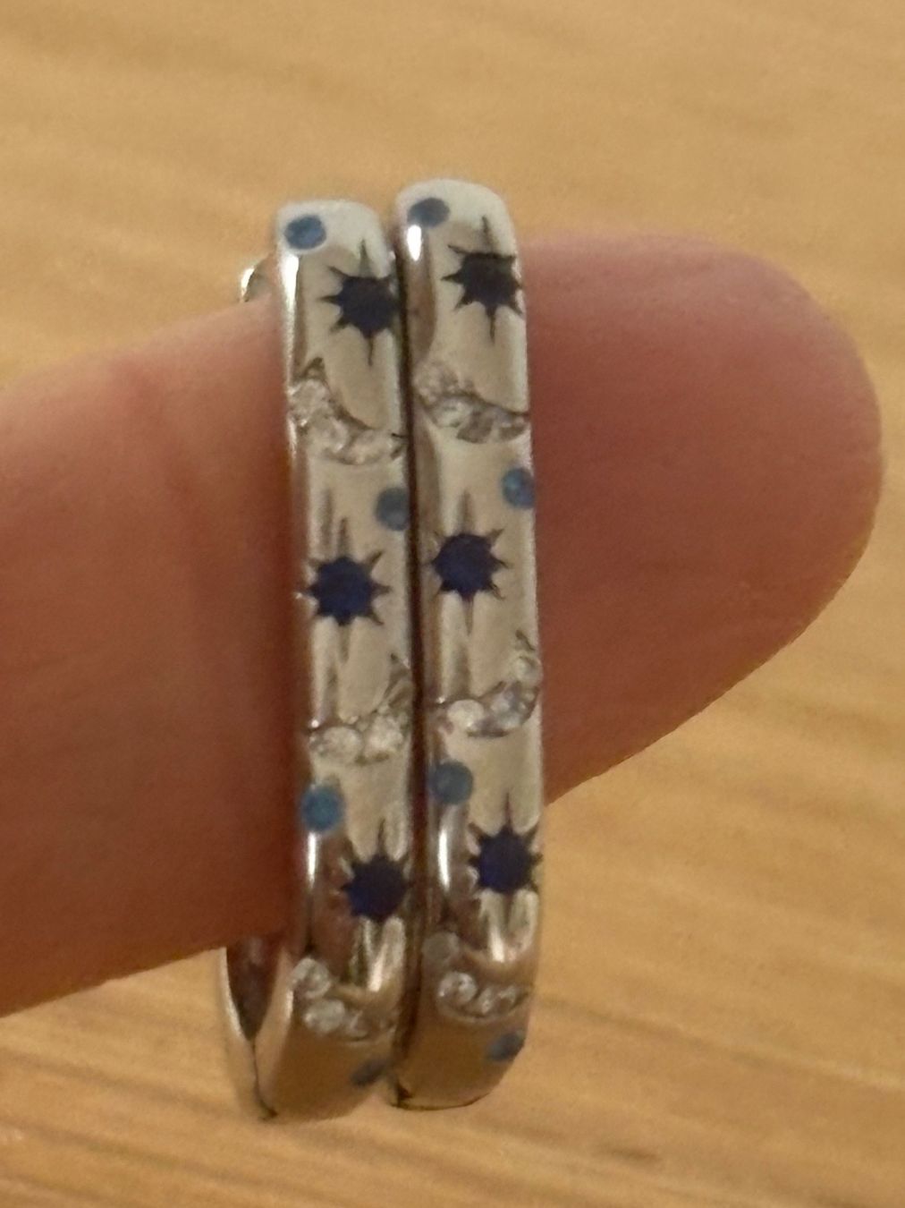 Orecchini pendenti & Orecchini a lobo: Luxus Elegante Ohrstecker  Silberfarben/ weiss blau – Nuovo (secondo la descrizione) da Biel-Bienne venduto da Roserosse13 1