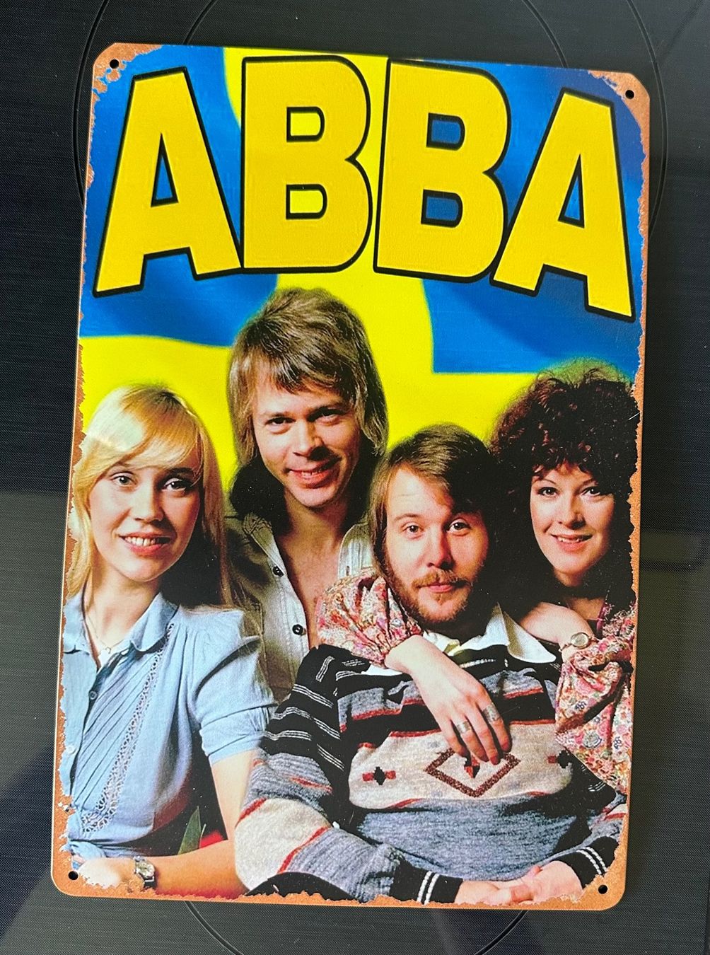 Insegne: Vintage Blechschild ABBA – Usato da Zürich venduto da brazerola