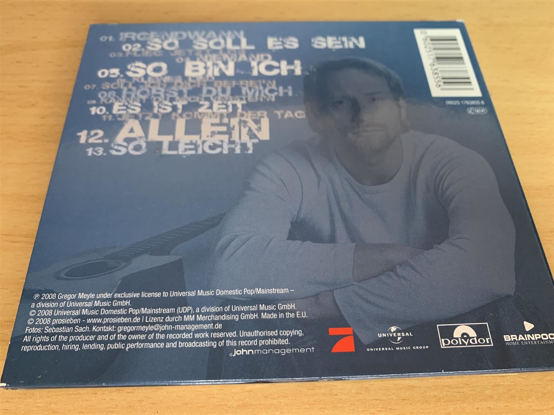 CD: Gregor Meyle – So Soll Es Sein – Usato da Rikon im Tösstal venduto da Alpenmutz 1