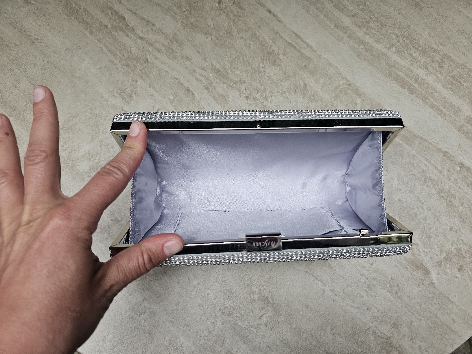 Borse da donna: Edle Abendtasche / Clutch Silber und Strass – Usato da Bern venduto da Oscarella 3