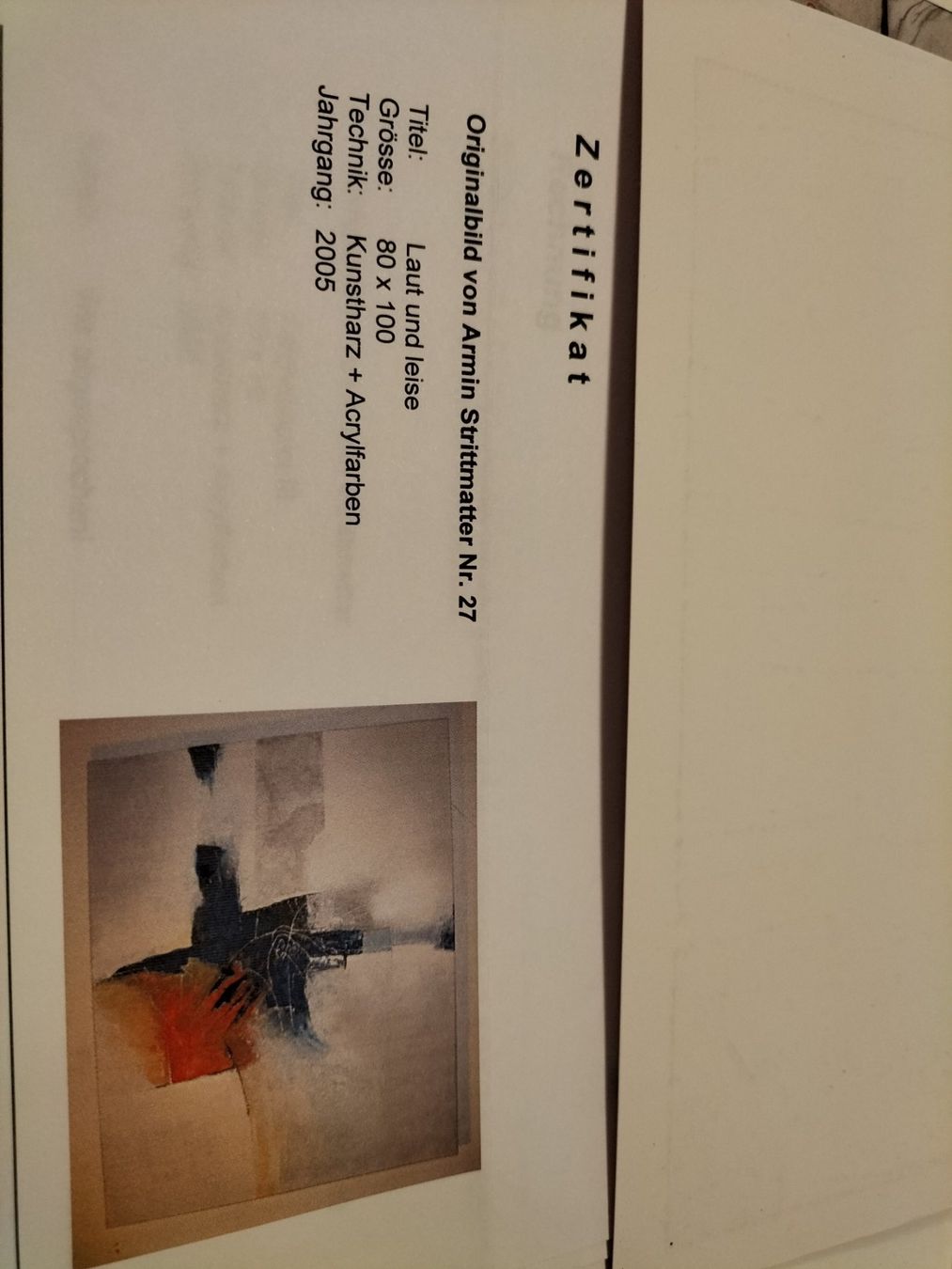 Dipinti: Original Armin Strittmatter - Laut und leise – Usato da Bleienbach venduto da mogig