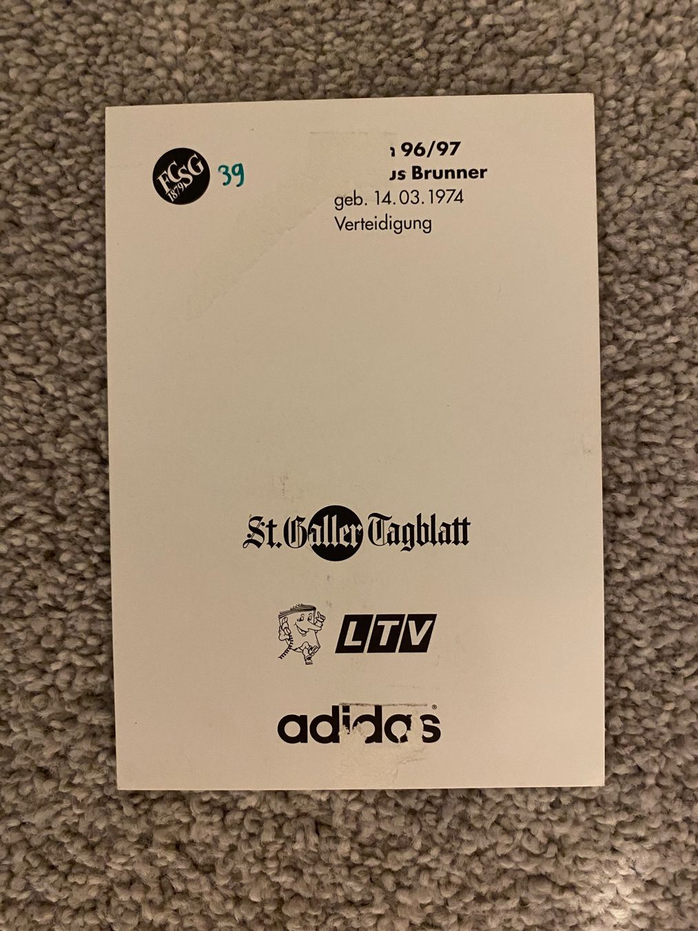Autografi: FC St.Gallen Autogrammkarte Markus Brunner – Usato da Mörel venduto da tim_w9py 1