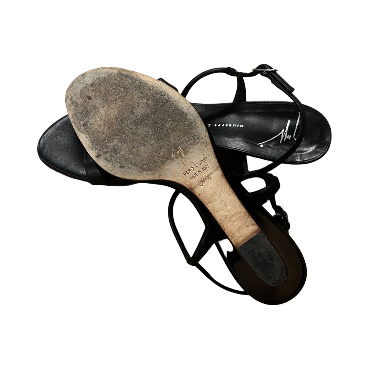 Zanotti Damenschuhe: Giuseppe Zanotti Black Leather Skull Sandals Size 37 – Gebraucht aus Bursinel von rud_9mxh 4