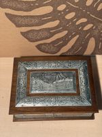 Boîte Vintage en Bois Verrouillable, Renforcée de Métal