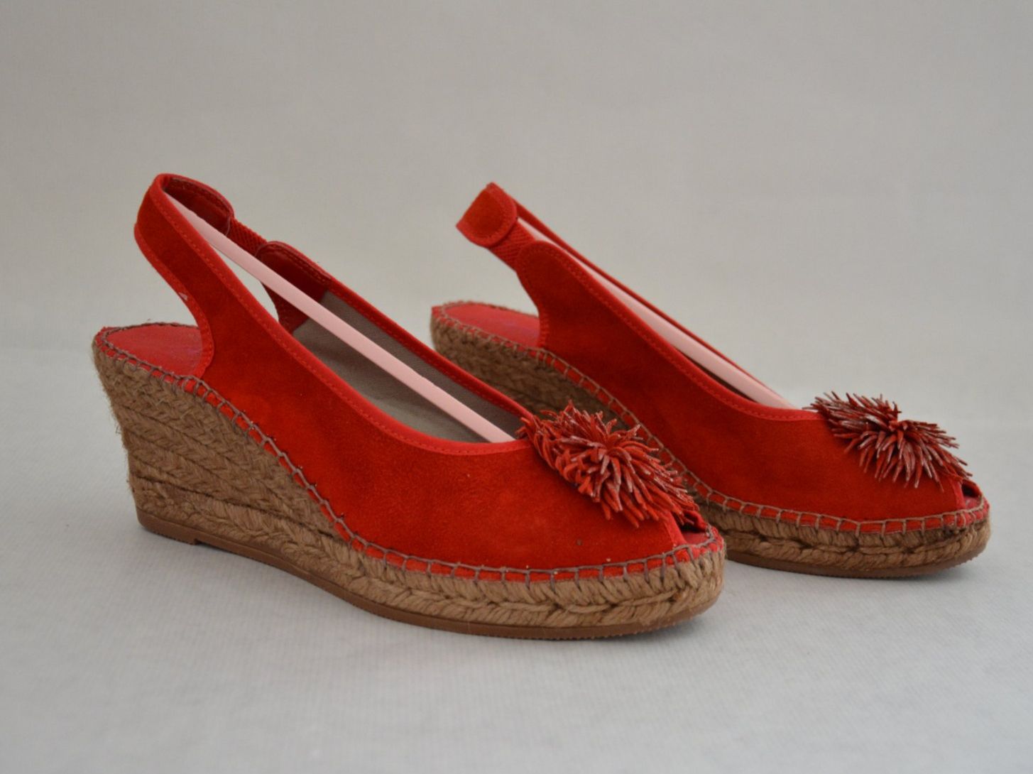 Scarpe da donna: Rote Keilsandalen Gr. 37, Sommerschuhe Espadrilles – Usato da Bern venduto da SecondWave 4