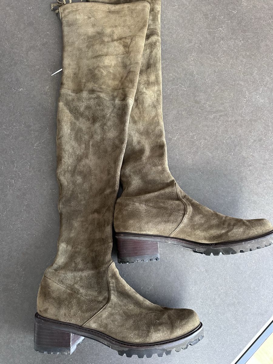Stuart Weitzman Scarpe da donna: Stuart Weitzman Olive Suede high Boots, size 40 – Usato da Genève venduto da cat2310 1