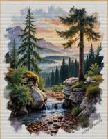 Kreuzstich-Handarbeit-Sticken-Wilde Natur-Dekoration-30x40cm