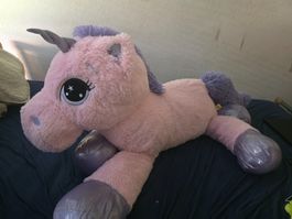 Riesiges Plüsch Einhorn rosa/lila, kuschelig & super Zustand