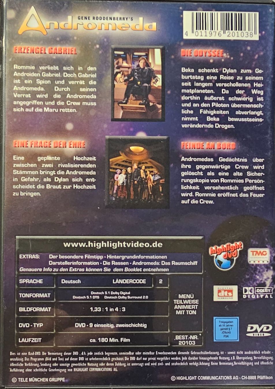 Alle DVDs: Andromeda Volume 9 & 10 – Gebraucht aus Wahlen b. Laufen von Cg10 1