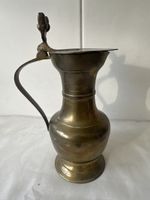 Antike Messing Karaffe mit Deckel und Henkel 22cm