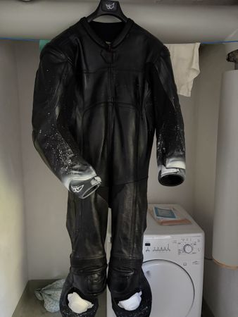 Motorrad Kombi Leder schwarz gebraucht