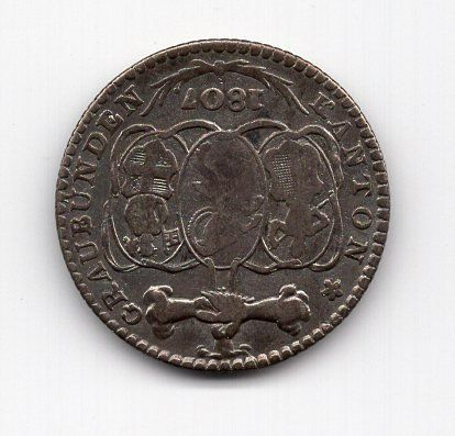 Tutti le monete: (1752) GR, 5 Batz, 1807, Silber – Usato da Rüthi (Rheintal) venduto da erdnuessli1 1