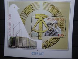 DDR 1989 Bauarbeiter Block 100 **
