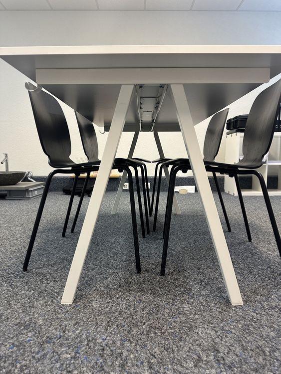 Ikea Trotten Weisser Esstisch/Bürotisch 160x80 mit 4 Stühlen Kaufen