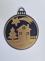 Stanzschablone Nr.216, Weihnachtskugel Dorf(Sizzix geeignet)