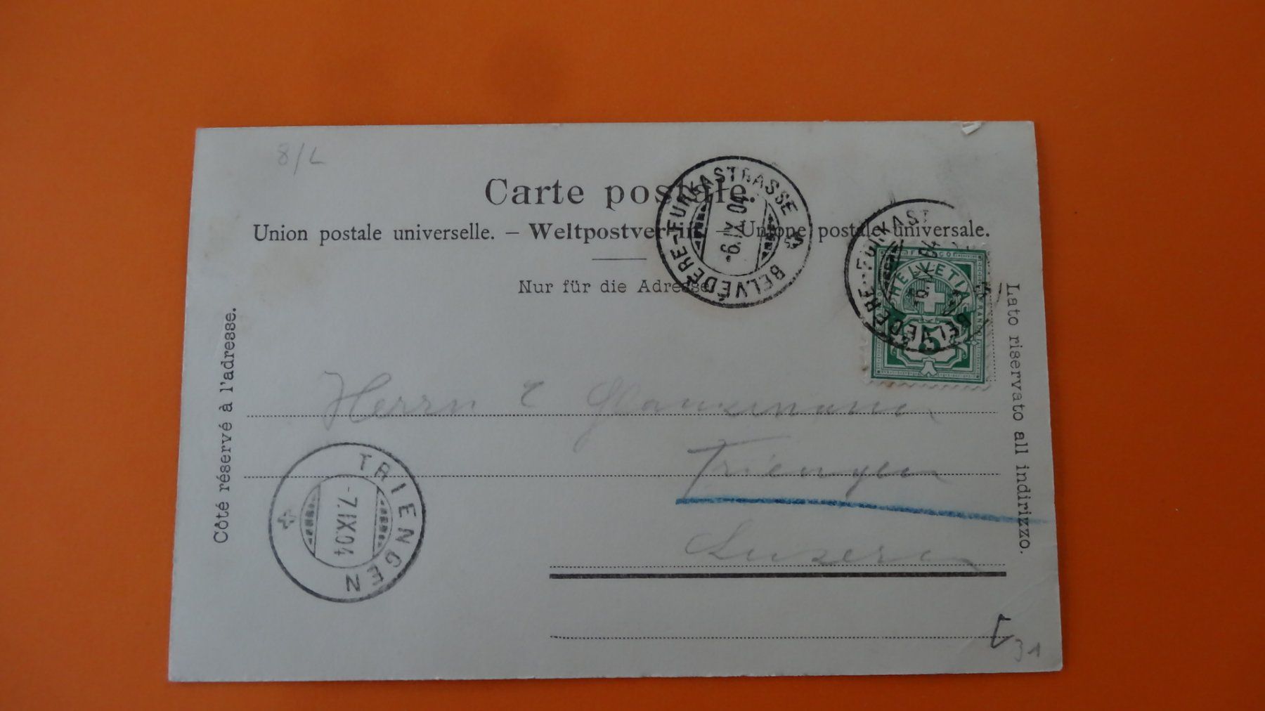 Cartoline postali: BELVEDÉRE - FURKASTRASSE  6.IX.04   75 – Usato da Anwil venduto da zuggi57