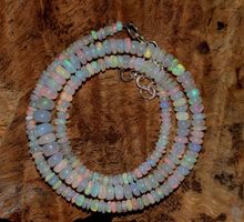 Natürliche äthiopische Welo-Opal-Feuerperlen-Halskette 40 cm