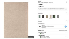 Ikea Stoense Teppich, Elfenbeinweiss, 200x300cm, Neuwertig