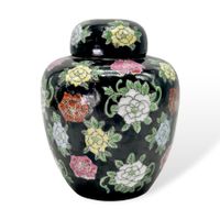 Pot à gingembre porcelaine chinois signé à motif floral