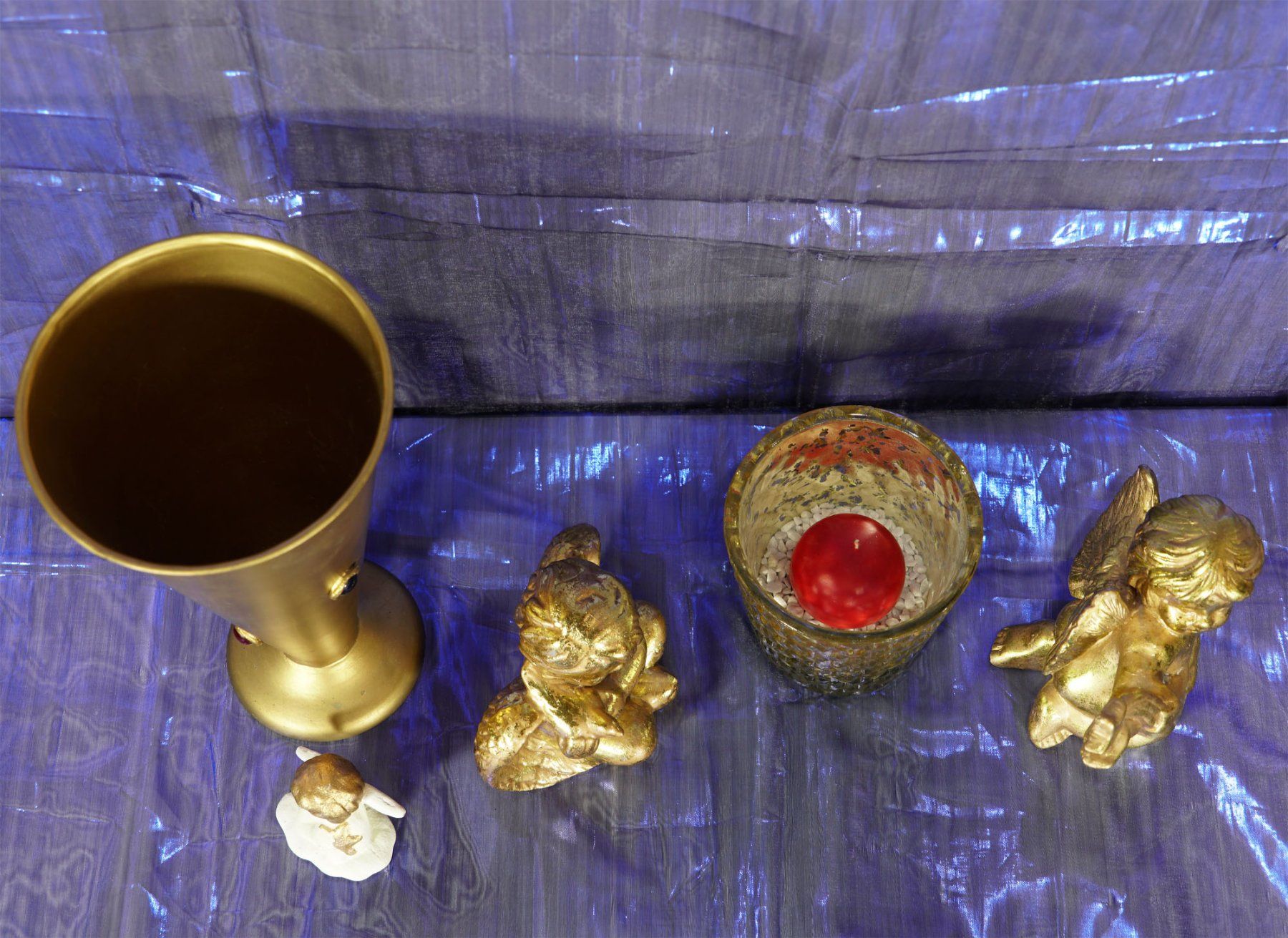 Tutte le decorazioni: Paar goldene Keramik Engel – Usato da Meggen venduto da Brockitare 4