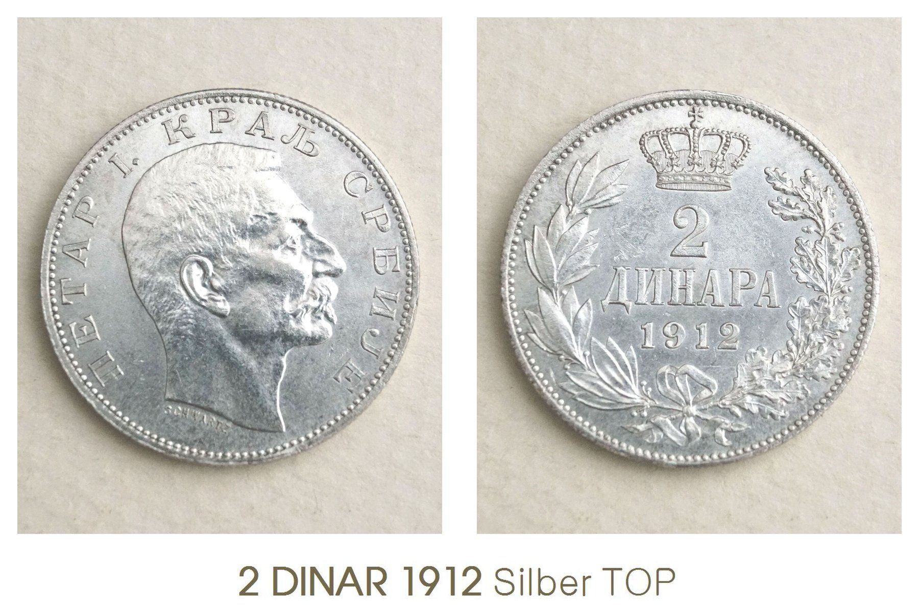 Tutti le monete: 2 Dinar 1912 Serbien TOP Lot 11 – Usato da Flamatt venduto da samowarow
