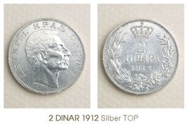 2 Dinar 1912 Serbien TOP Lot 11