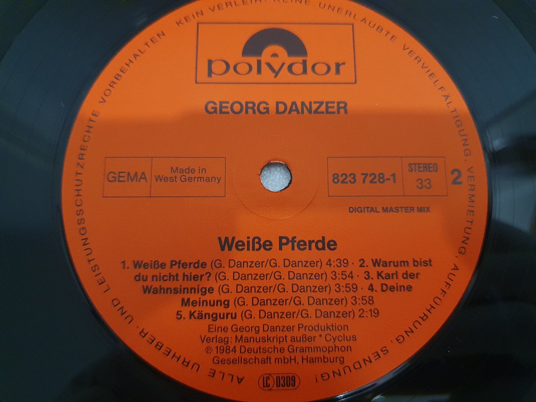 Dischi in vinile: Georg Danzer – Weiße Pferde – Usato da Uster venduto da Vinyl-Leidenschaft 5