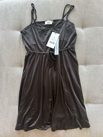 NA-KD Tie Detail Mini Dress Jerseykleid schwarz XS 🖤 NEU