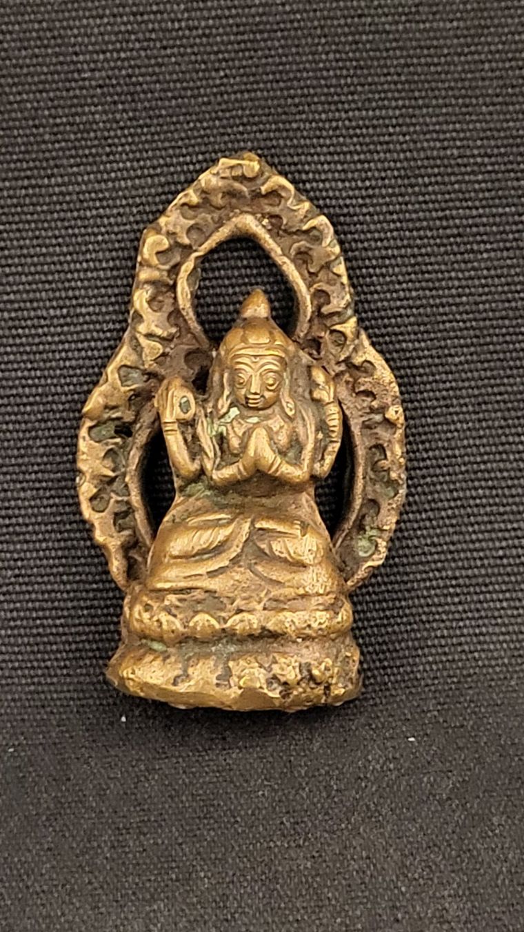 Statuette: Kleine Bronze-Figur Gottheit asiatisch – Usato da Basel venduto da spinne02