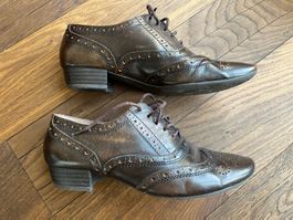 Halbschuhe braun Leder Gr. 40 Schuhe