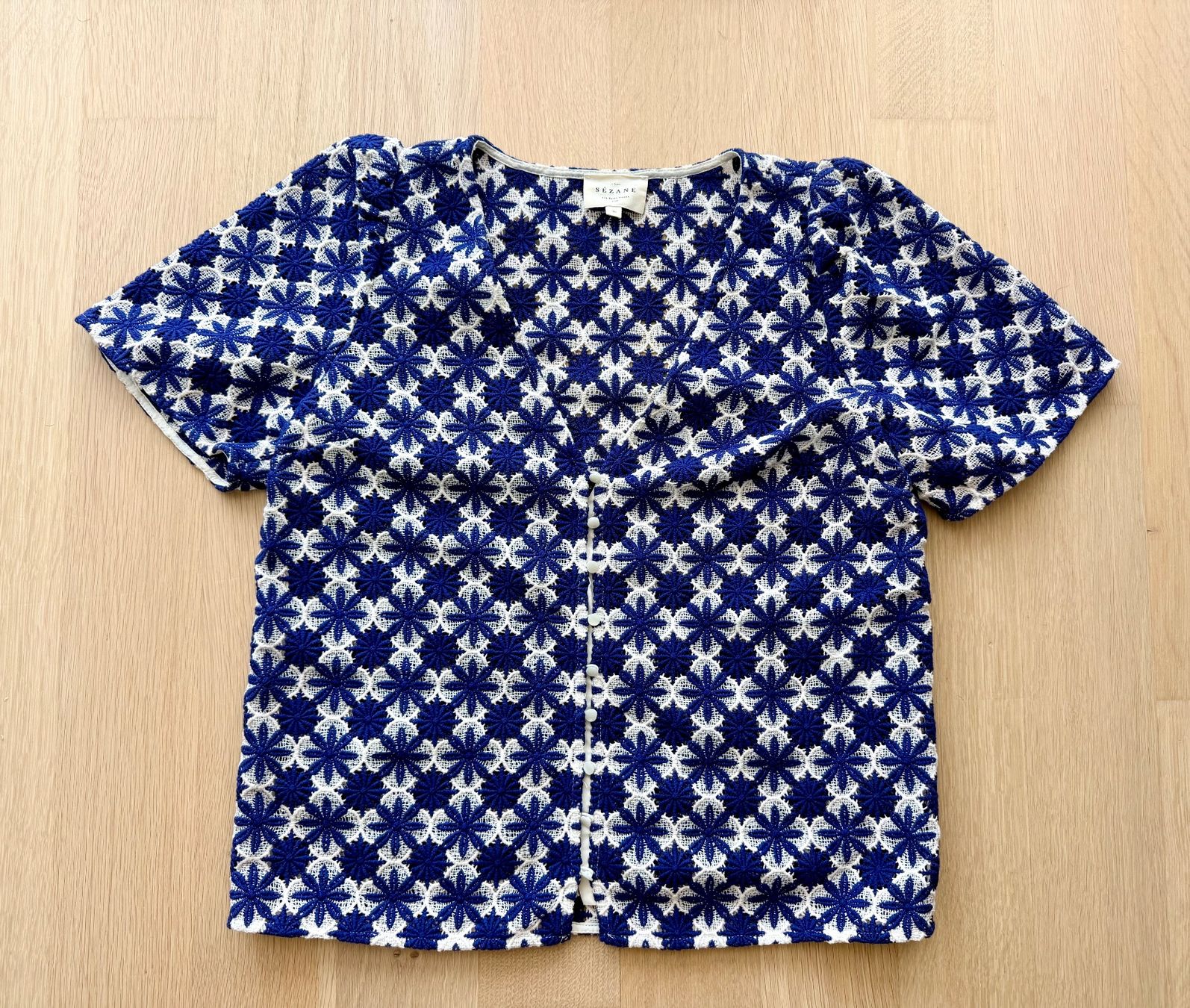 Sezane Camicette: Sézane Blouse "Emma", Ecru Navy, Grösse 36 – Usato da Winterthur venduto da rah_wb9g