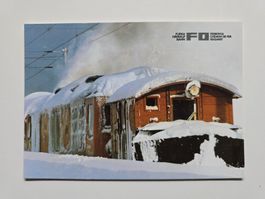 AK Bahnen Furka-Oberalp-Bahn im dichten Schneegestöber