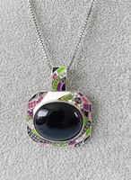 Clip Anhänger von David Sigal in Silber mit Onyx