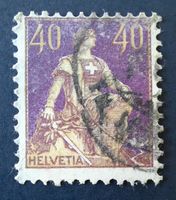 9-22-2 Timbre Helvétie avec épée, oblitéré  1908. Réf. 107