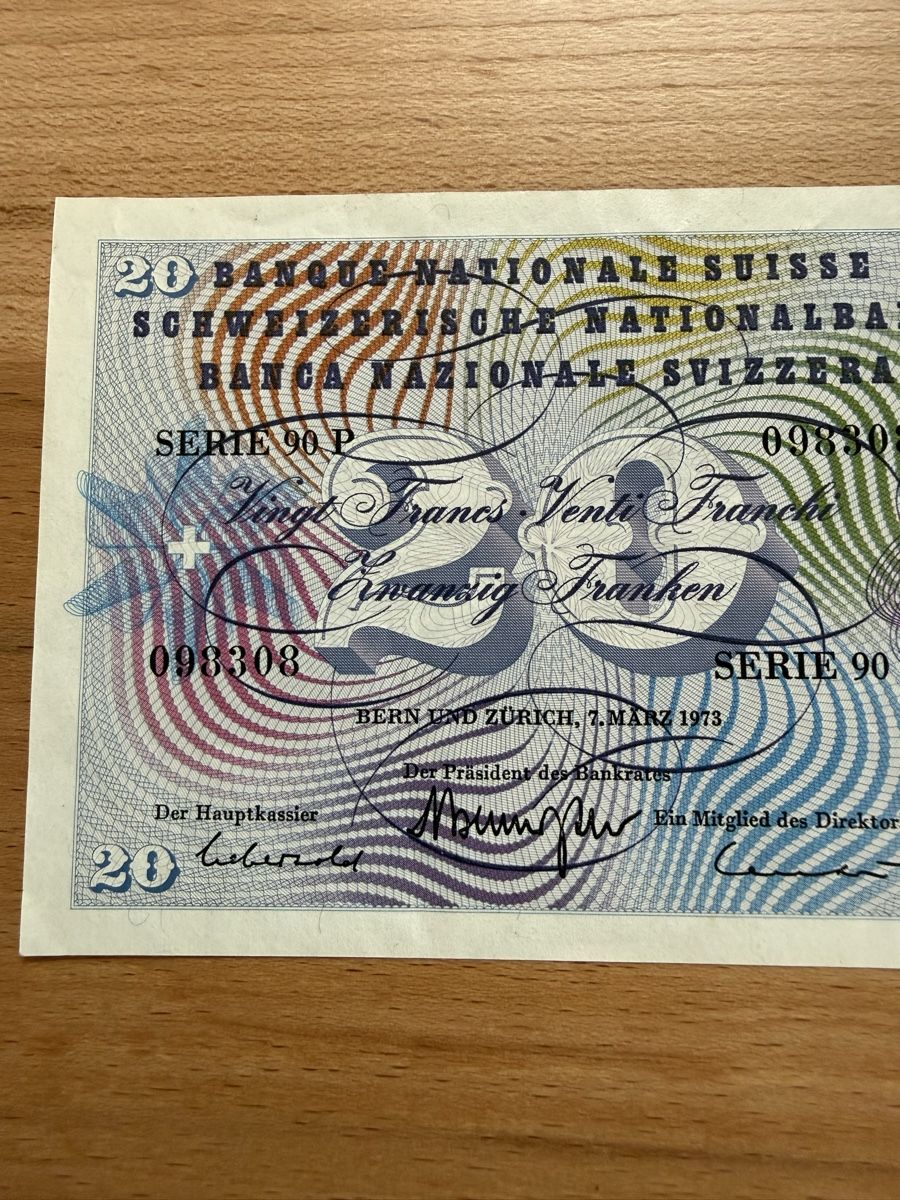 Banknoten: 20 Franken Banknote Serie 90 P – Gebraucht aus Grenchen von Bastet007 4