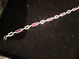 Silber Armband mit Rubinen