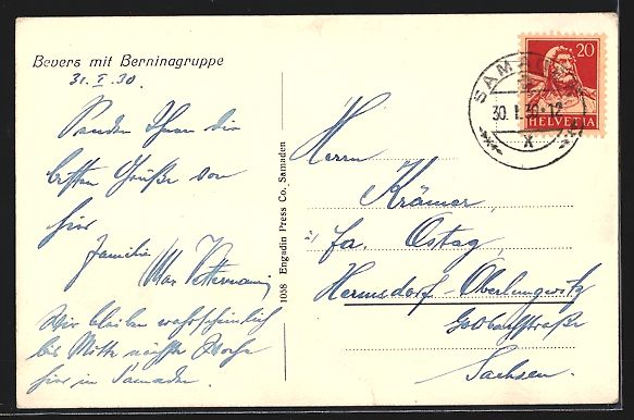 Cartes postales: Bevers, Winterliche Ortsansicht mit Bern – D'occasion à Berlin par bartko-reher 1