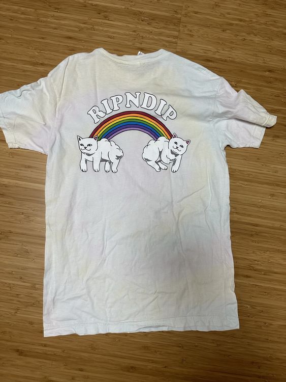 T-shirt RIPNDIP Chat Taille M – Jaune Rose Paon – Édition Limitée ?