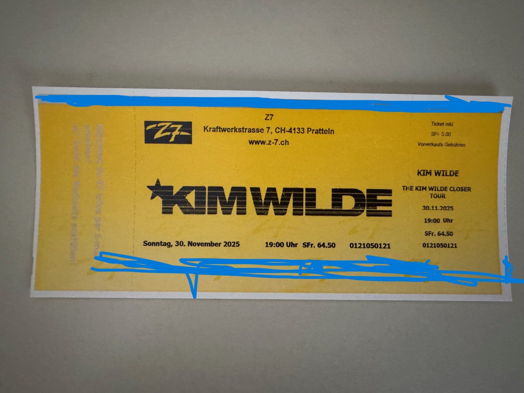Tickets: Kim Wilde Ticket im Z7 – Neu (gemäss Beschreibung) aus Langenthal von alf_28bg