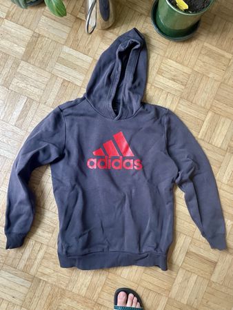 Kapuzenpullover Adidas braun-rot, Grösse ca. S-M
