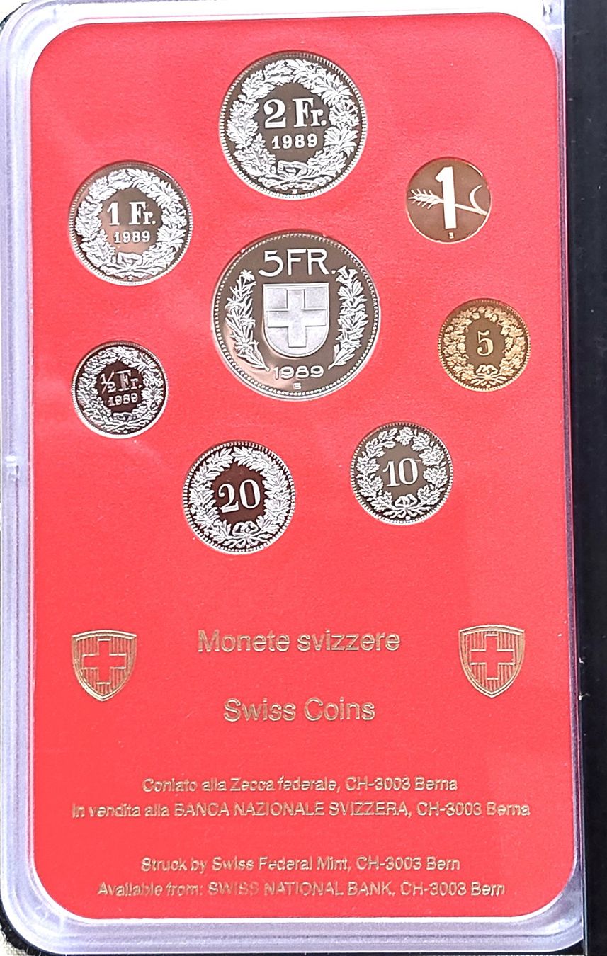 Tutti le monete: CH - Münzsatz 1989 pp – Nuovo e nell'imballaggio originale da Arch venduto da moneyswiss 2