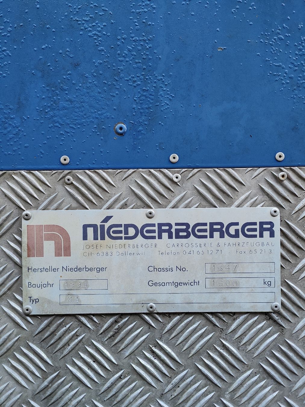 Niederberger Rimorchi: Niederberger Materialanhänger – Difettoso da Langnau i. E venduto da WRX98 4