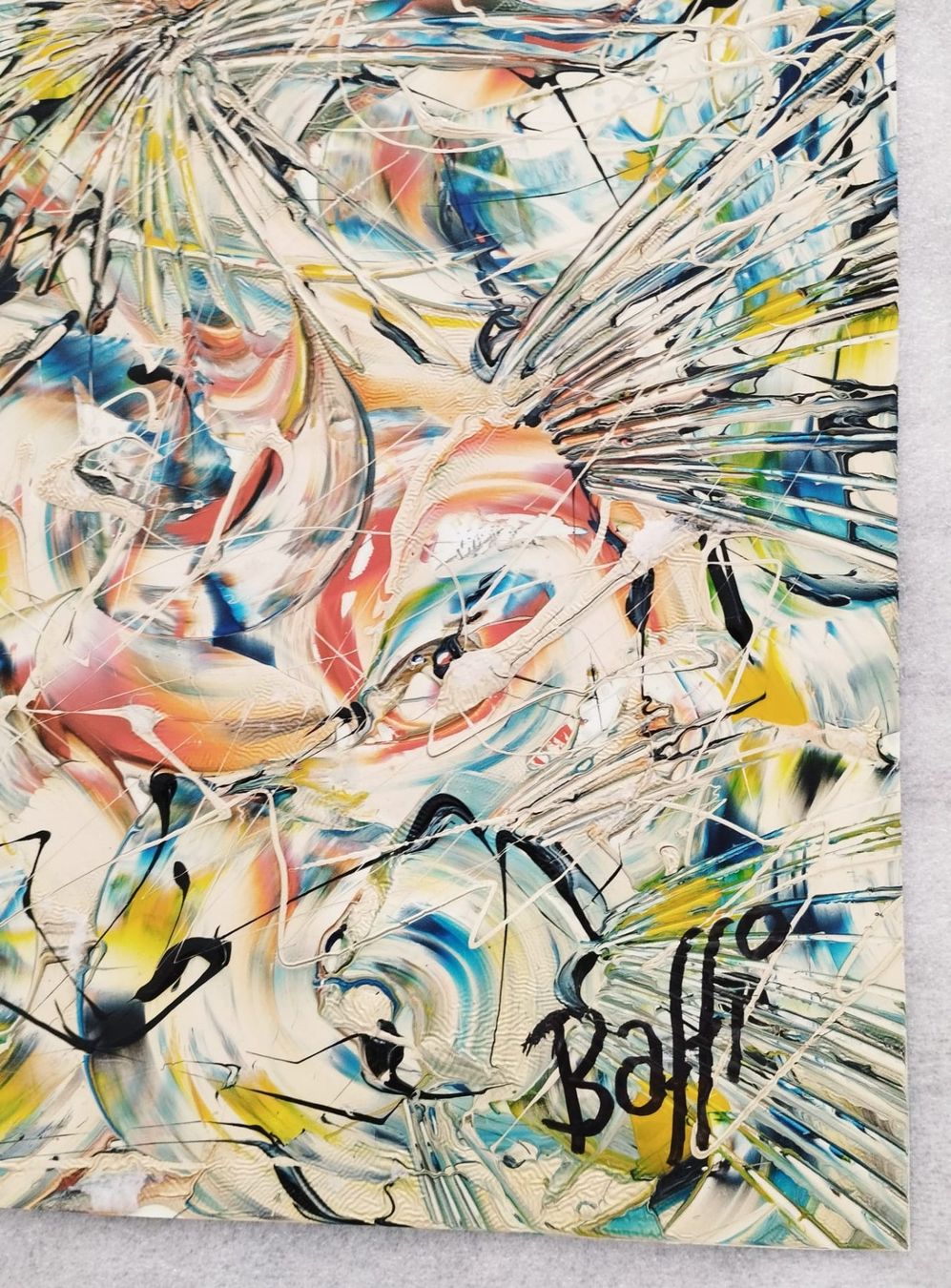 Gemälde: ✨ "BAFFI" Abstract Gem-Signed Original, 38×38 cm✨ – Gebraucht aus Dübendorf von ChromaticLibrary25 7